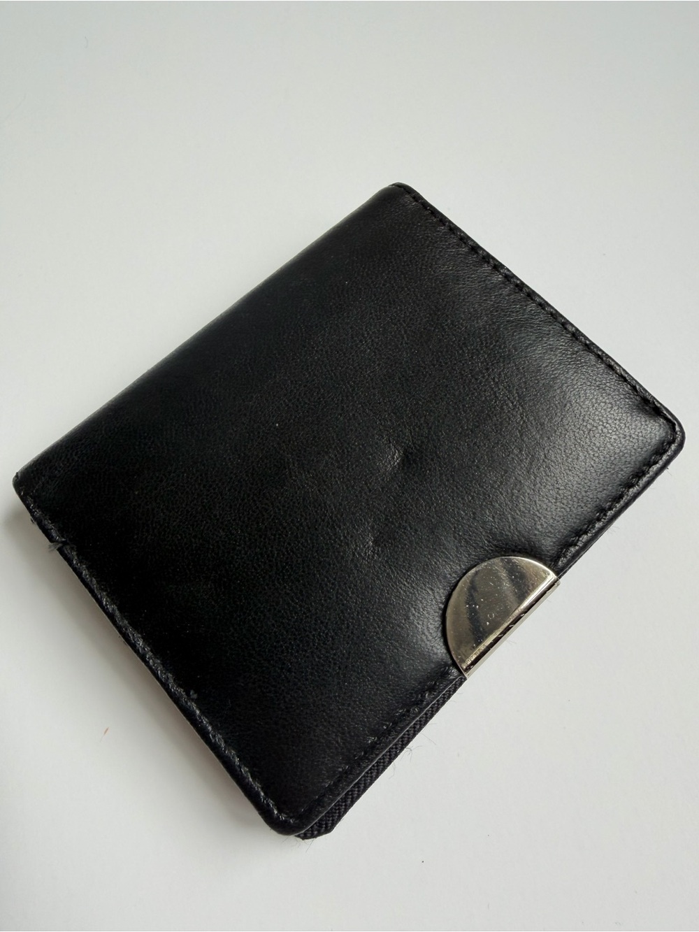 Mini Leather RFID Wallet Snap Black